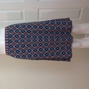 Max Studio szXS Swingy Jersey Knit Skirt Knee Length Blue Red Like New